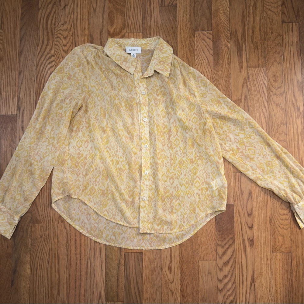 Evereve Yellow Patterned Blouse